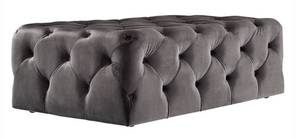 lot 16 image: Dark Grey velvet Rectangular Turfed Ottoman