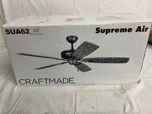 lot 45 image: Craftsmade Supreme Air 62 Antique Nickel Fan