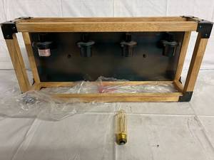 lot 49 image: Bathroom Wooden Vanity Lighting Fixture