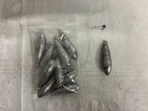lot 126 image: 10pc Bullet Raindrop Sinker Weights - 40g