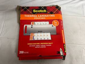 lot 150 image: 200 Scotch Thermal Laminating Pouches