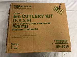 lot 177 image: Plantware 6in Cutlery Kit - 250pcs