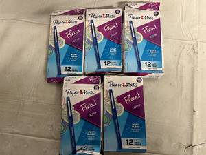 lot 181 image: 5 Packs of Felt Tip Pens - Blue