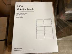 lot 243 image: 7500 Shipping Labels - 2 x 4