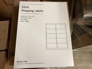 lot 250 image: 7500 Shipping Labels - 2 x 4