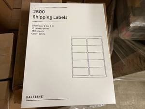 lot 251 image: 7500 Shipping Labels - 2 x 4