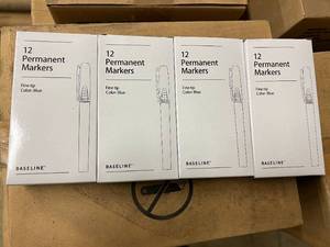 lot 235 image: 48 Fine Tip Permanent Markers - Blue