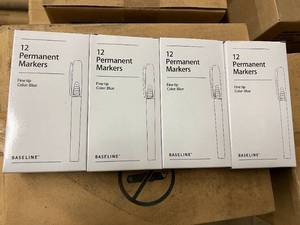 lot 240 image: 48 Fine Tip Permanent Markers - Blue