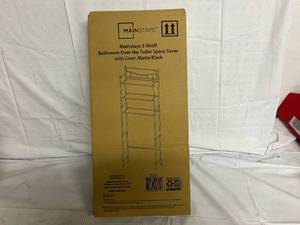 lot 302 image: 3 Mainstays 3-Shelf Over the Toilet Space Saver