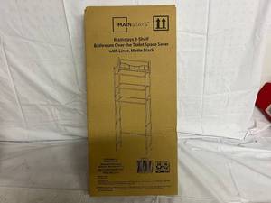 lot 304 image: 3 Mainstays 3-Shelf Over the Toilet Space Saver