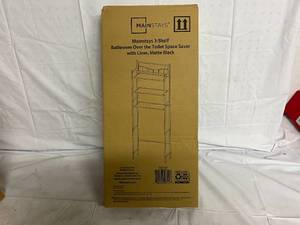 lot 305 image: 3 Mainstays 3-Shelf Over the Toilet Space Saver