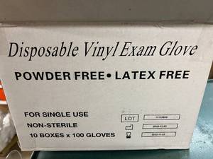 lot 294 image: 2 x 1000 Packs Disposable Vinyl Exam Gloves - Size Small