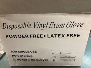 lot 295 image: 2 x 1000 Packs Disposable Vinyl Exam Gloves - Size Small