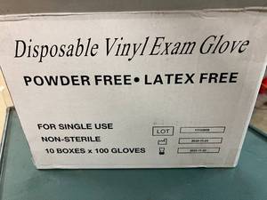 lot 296 image: 2 x 1000 Packs Disposable Vinyl Exam Gloves - Size Small