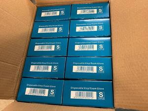 lot 297 image: 2 x 1000 Packs Disposable Vinyl Exam Gloves - Size Small