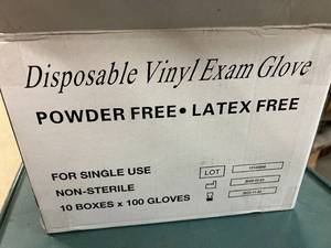 lot 298 image: 2 x 1000 Packs Disposable Vinyl Exam Gloves - Size Small