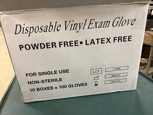 lot 300 image: 2 x 1000 Packs Disposable Vinyl Exam Gloves - Size Small