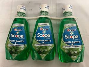 lot 208 image: 3 Bottles of Crest Anti-Cavity Mouthwash