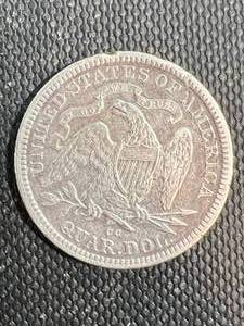 1876-CC US SEATED LIBERTY QUARTER