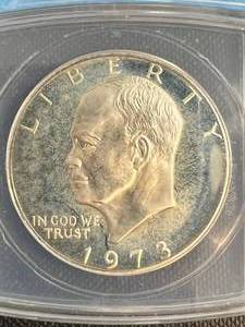 1973-S US PROOF 40% SILVER IKE DOLLAR ANACS PF68 DCAM