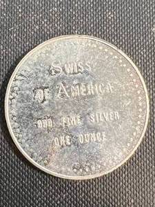 1 TROY OZ .999 FINE SILVER SWISS OF AMERICA ROUND