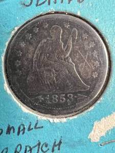 1853 WARROWS US SEATED LIBERTY QUARTER