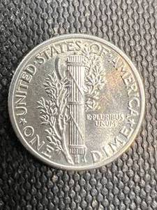 1943 US MERCURY DIME BU