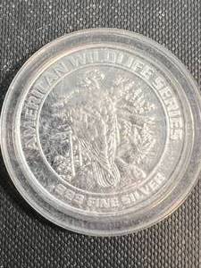 1 TROY OZ .999 FINE SILVER AMERICAN WILDLIFE SERIES ROUND IN AIRTITE