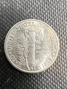 1944 US MERCURY DIME BU