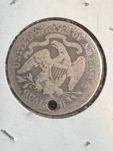 1891 US SEATED LIBERTY QUARTER HOLED