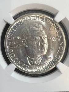 1946 US BOOKER T. WASHINGTON HALF DOLLAR NGC MS65