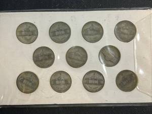 US WORLD WAR II SILVER NICKELS 11 COIN SET
