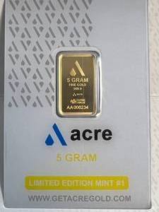 5 GRAMS .999 PURE GOLD BAR