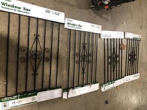 Lot of Grisham 36 in. x 54 in. Spear Point Window Bar Guard Customer Returns See Pictures