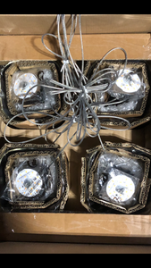 Artika Crystal Cube 17-Watt 4 Light Chrome Modern Integrated LED Pendant Light Fixture for Dining Room or Kitchen Customer Returns See Pictures