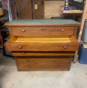 lot 1 image: Wood dresser measures 43 x 20 x 35...