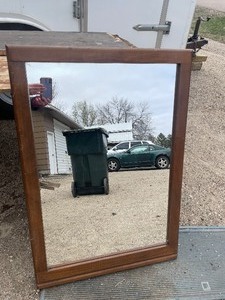 lot 45 image: Mirror with wood frame, 25 x 3 tall