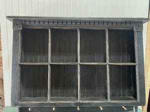 lot 121 image: Black shelf with hooks...