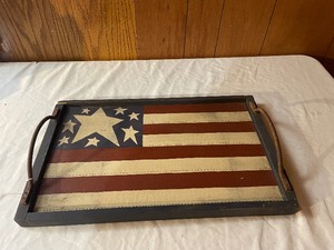 lot 272 image: Flaf, wooden tray...