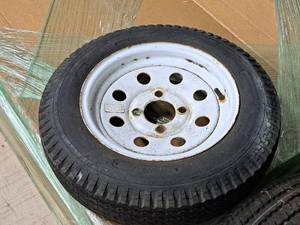 lot 11 image: 4.80-12 Trailer Tire with 4-Lug Steel Rim