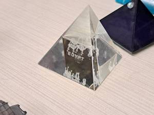 lot 70 image: Egypt theme Acrylic Pyramid Table Dcor