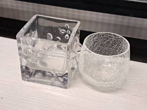 lot 73 image: Lot of (2) Glass Candleholders