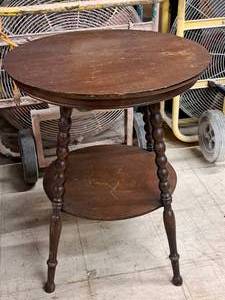 lot 97 image: Wooden Display Table  Round 2-tier