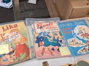lot 150 image: Lot of (3) Vintage Story Time Books - 1946 I Like To Color, 1941 Boots and her Buddies Coloring Book, Story Time Paint Book