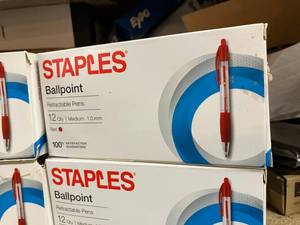 Staples Red Pens
