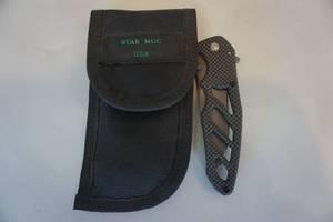 lot 39 image: Bear Mfg Folding Tactical Knife With Sheath