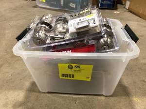 Lot of Kwikset Cove 690 Satin Nickel Keyed Entry Door Knob and Single Cylinder Deadbolt Combo Pack   Customer Returns See Pictures