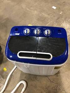 VIVOHOME Electric Portable 2 in 1 Twin Tub Mini Laundry Washer and Spin Dryer Combo Washing Machine with Drain Hose for Apartments 13.5lbs Blue & White Customer Returns See Pictures