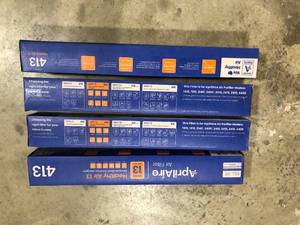 Lot of AprilAire 16 in. x 25 in. x 4 in. 413 MERV 13 Pleated Filter for Air Purifier Models 1410, 1610, 2410, 2416, 3410, 4400 (4-Pack) Customer Returns See Pictures