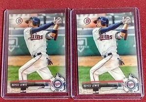 lot 110 image: (2) 2018 Bowman Draft Royce Lewis 1st Bowman Cards